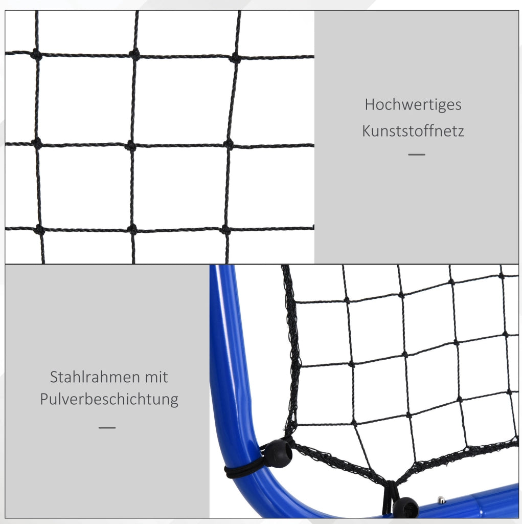 Rebounder da Calcio Pieghevole Blu in Acciaio 100 x 95 x 90 cm