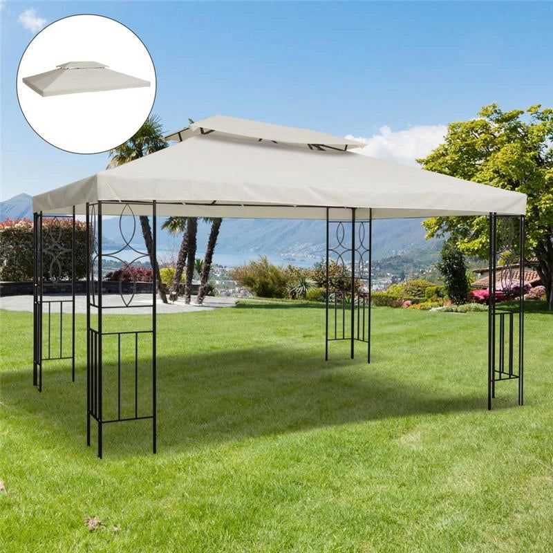 TETTO DI RICAMBIO IMPERMEABILE PER GAZEBO DA GIARDINO DOPPIO TETTO 3X4M