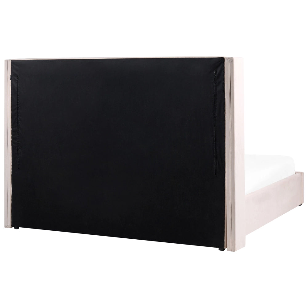 Letto contenitore velluto rosa pastello e argento bianco sporco 180 x 200 cm glamour elegante