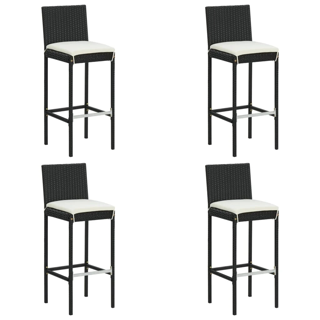 Set da bar da giardino con cuscini 5 pz nero 02_0013464
