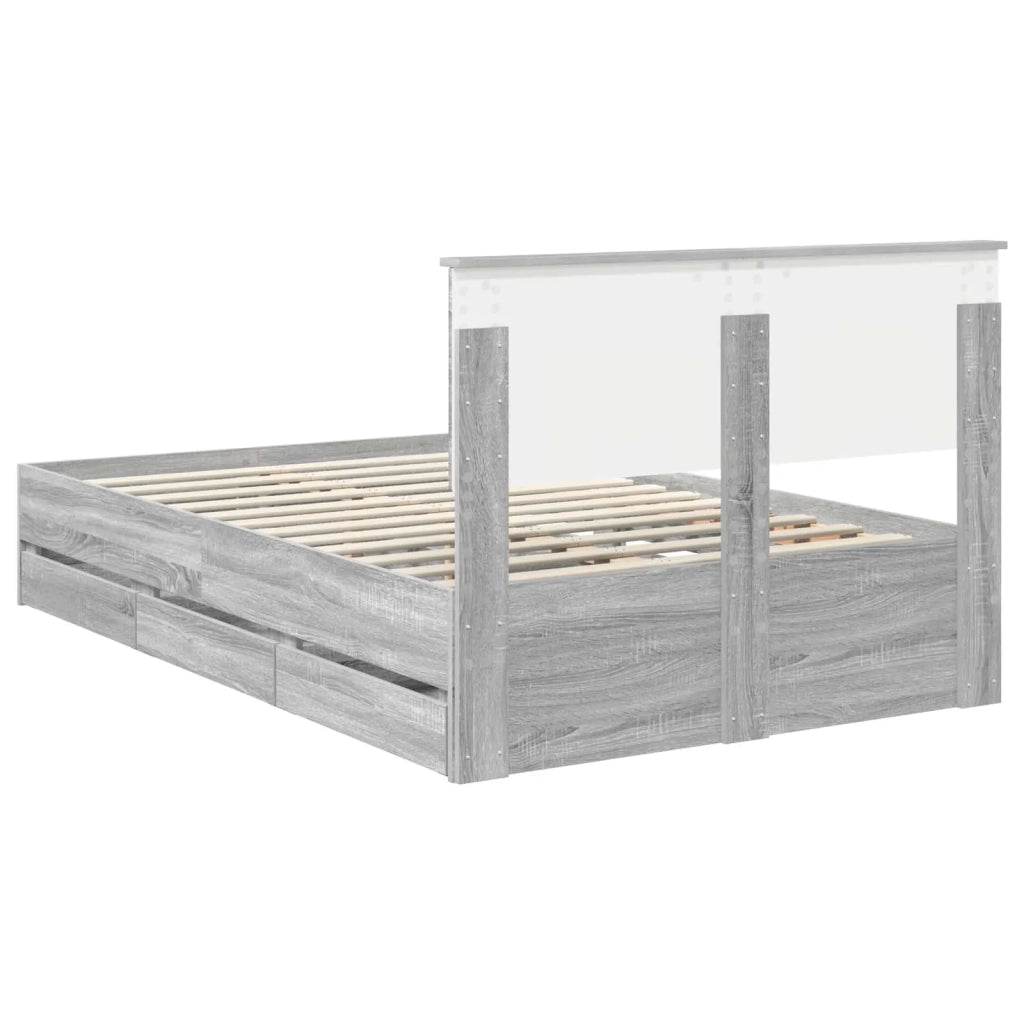 Struttura del letto con cassetto Grigio Sonoma 120 x 190 cm 3408003