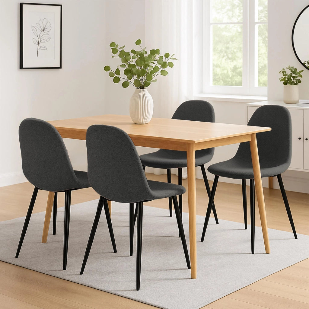Set di 4 sedie per sala da pranzo in tessuto Napier 6