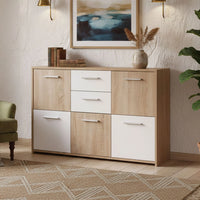 Madia Pianisi, Credenza 2 Cassetti, 115x30x77h cm Bianco