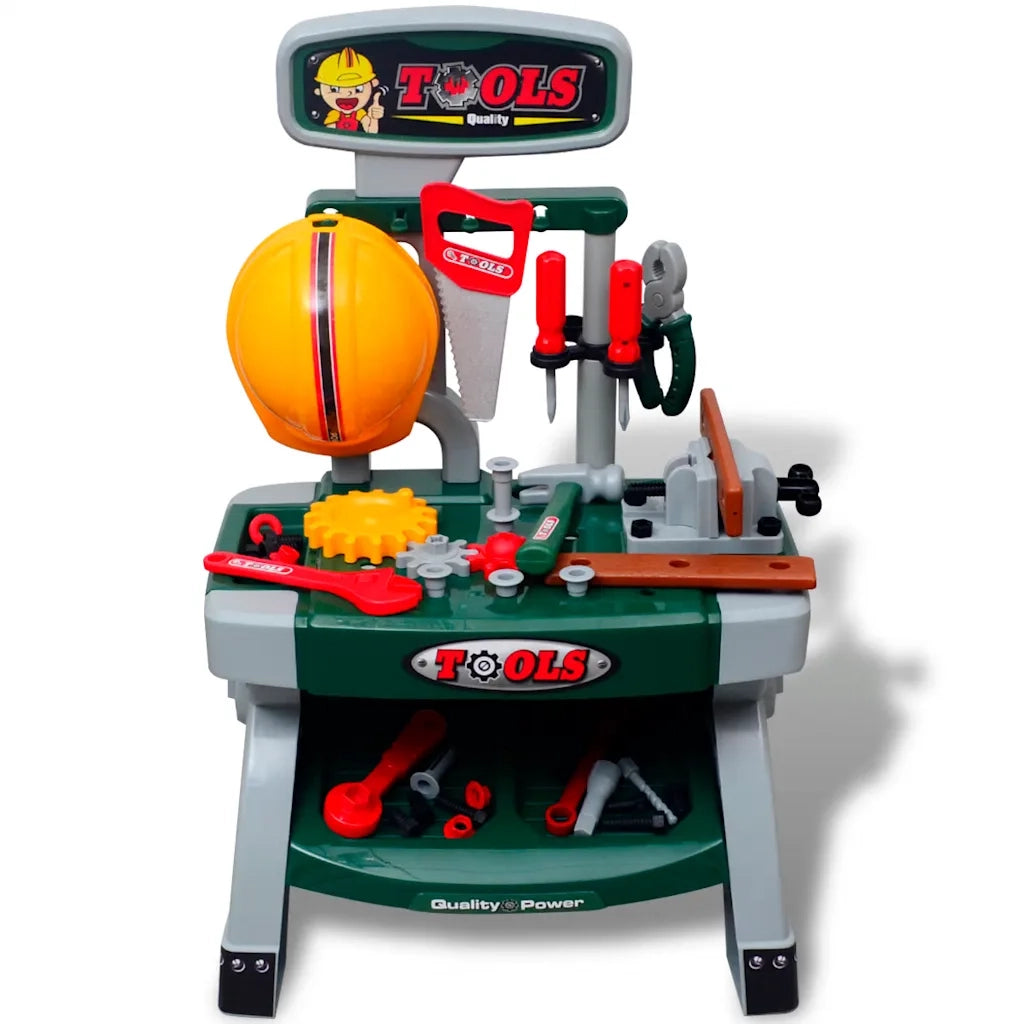 Gioco per Bambini Banco da Lavoro con Attrezzi Verde e Grigio CFW2075683