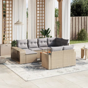 Set Divani da Giardino 11 pz con Cuscini Beige in Polyrattan 3261309
