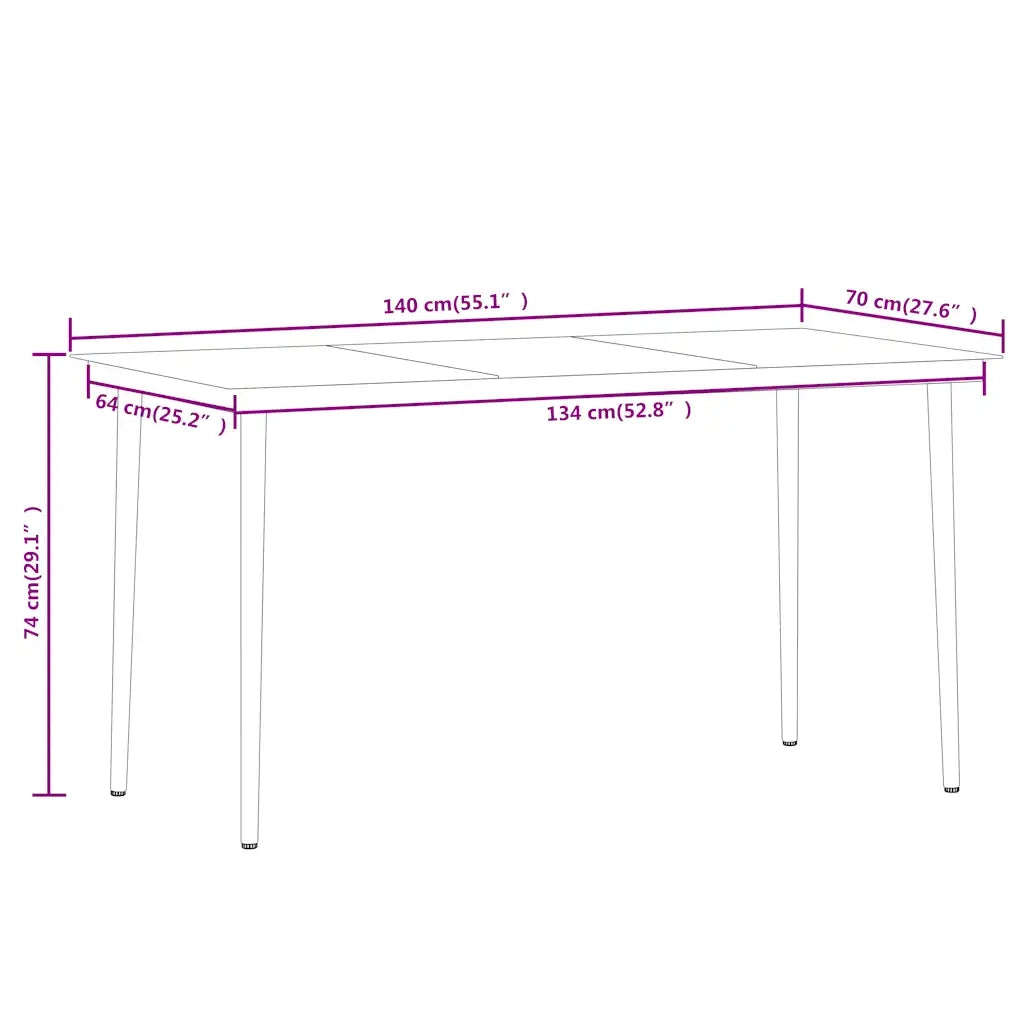 Set Mobili da Pranzo per Giardino 5 pz Nero cod mxl 37901