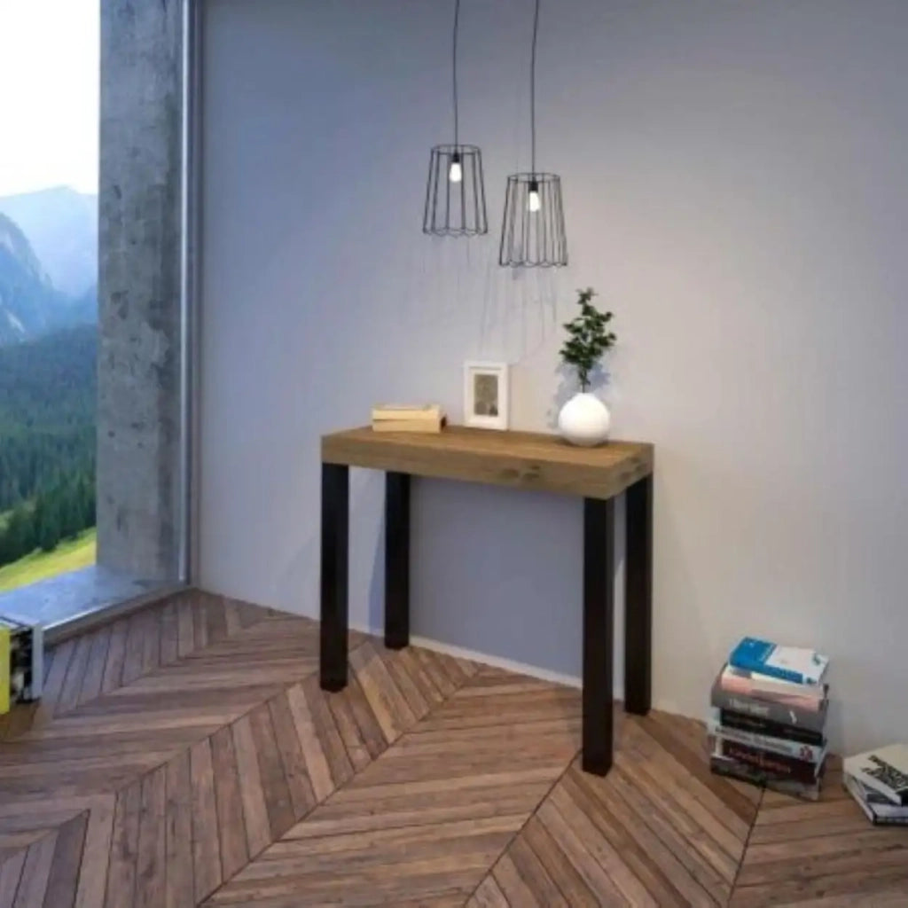 Consolle allungabile 90x40/300 cm Everyday quercia natura gambe antracite