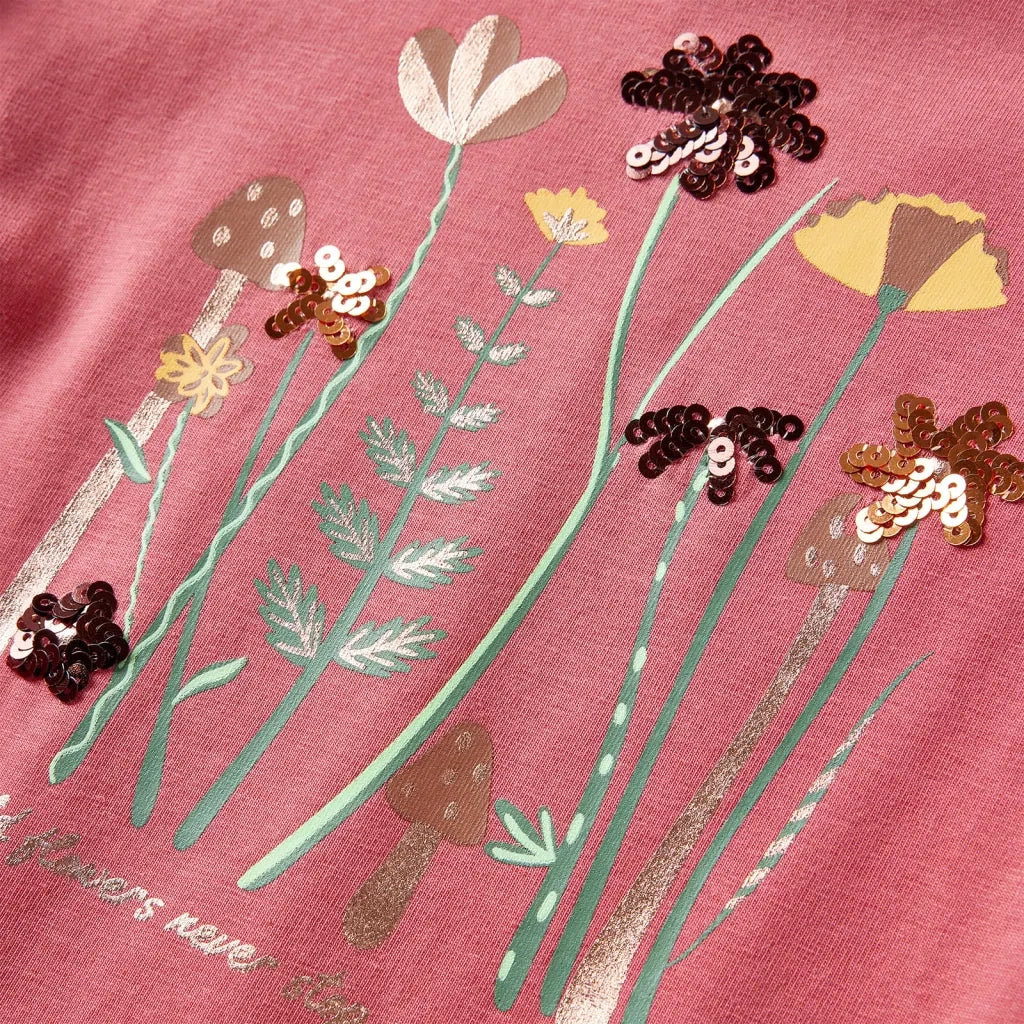 Maglietta da Bambina a Maniche Lunghe Rosa Antico 92 13609