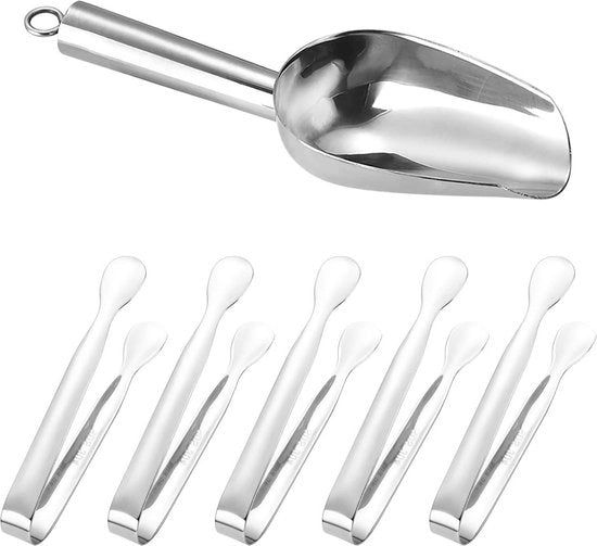Set di 5 clip per ghiaccio in acciaio inossidabile - per snacks di muesli - chicchi di caffè - caramelle - ghiaccio e supporto per ghiaccio