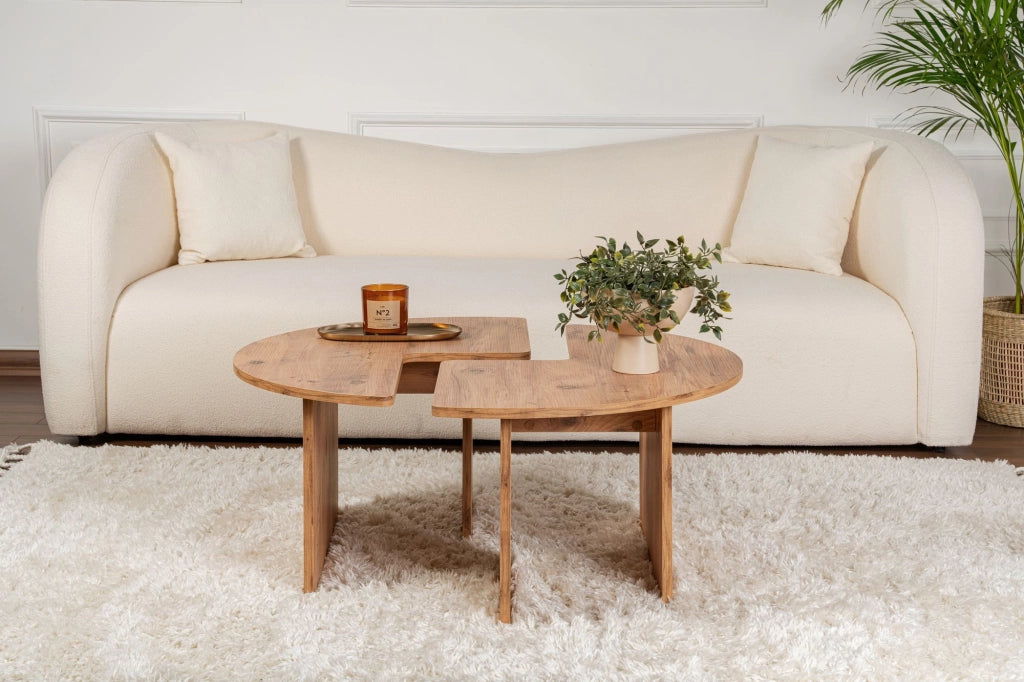 Tavolino in legno "Moira" 90 x 90 x 41 cm - Pino Atlantico