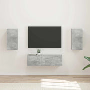 Set di Mobiletto da TV a Parete 4 pcs Grigio cemento 3408910