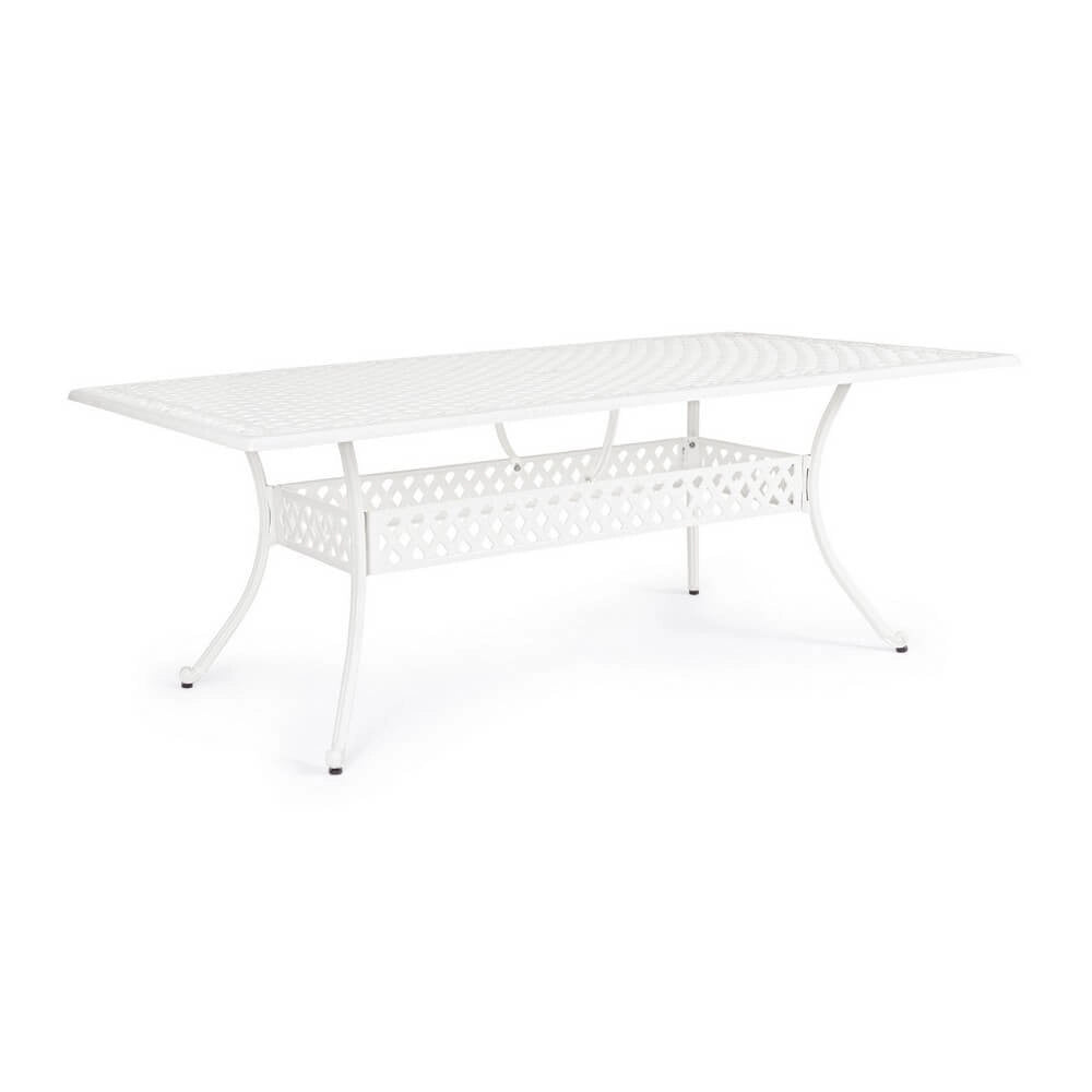 Tavolo da Giardino in Alluminio Pressofuso Bianco 213x107 cm - CLASSIC