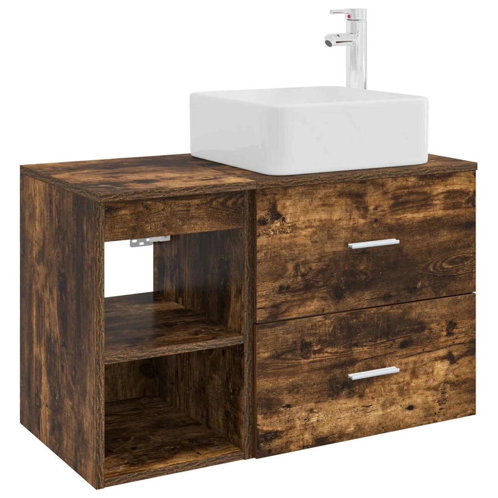 Set di mobili per il bagno 2 pcs Rovere Fumo 3403884