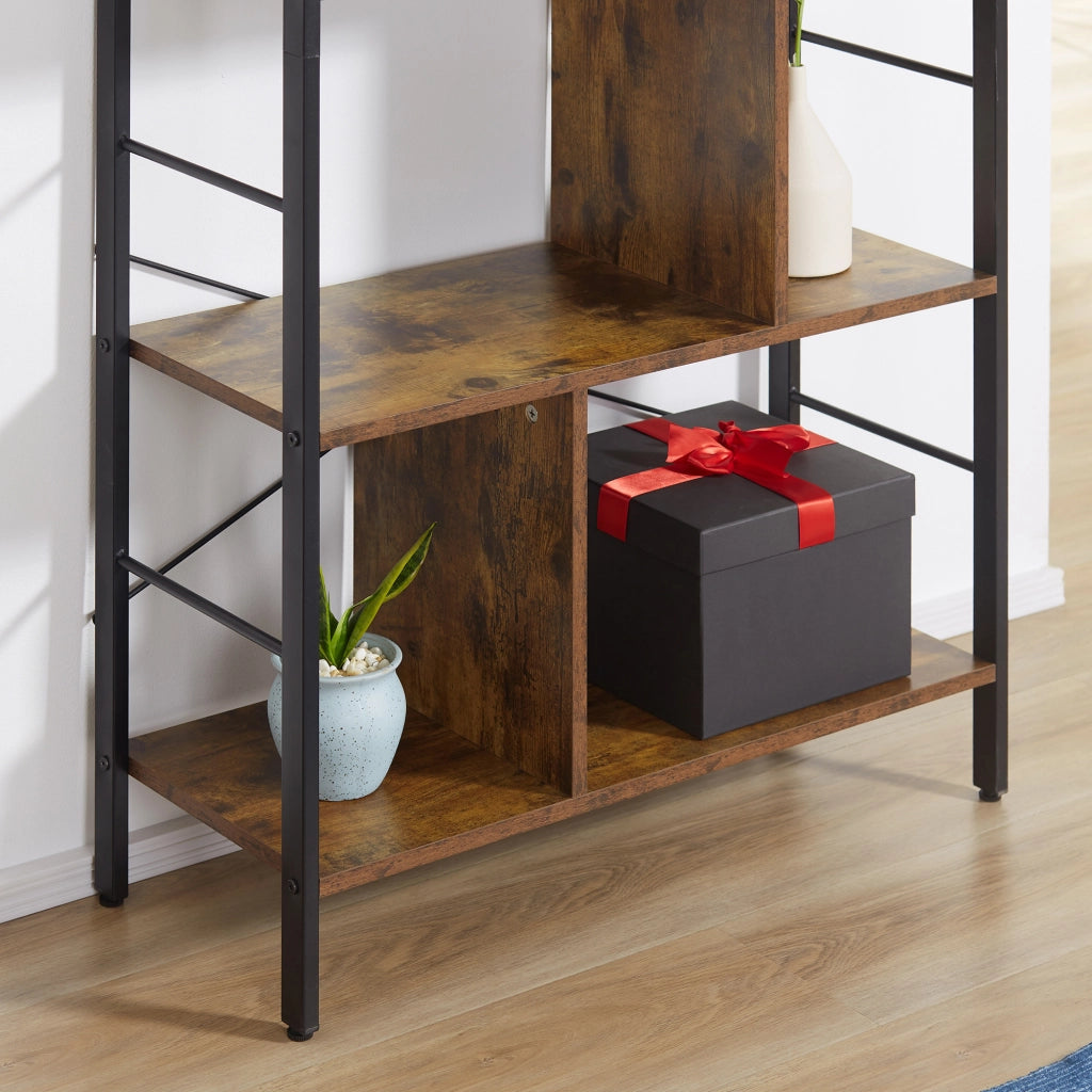 Libreria scaffale 5 ripiani divisorio stoccaggio legno metallo ¨C Xylo ¨C 74x30x157,5 cm marrone nero
