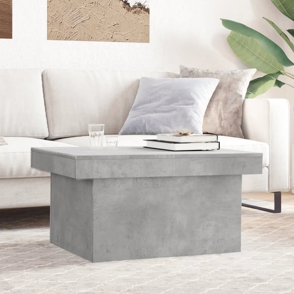 Tavolino Salotto Grigio Cemento 80x55x40 cm Legno Multistrato 840866