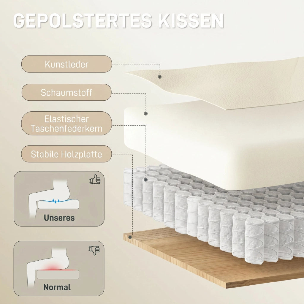 Sedia da ufficio ergonomica con poggiapiedi ¨C zephmum ¨C similpelle beige e nero
