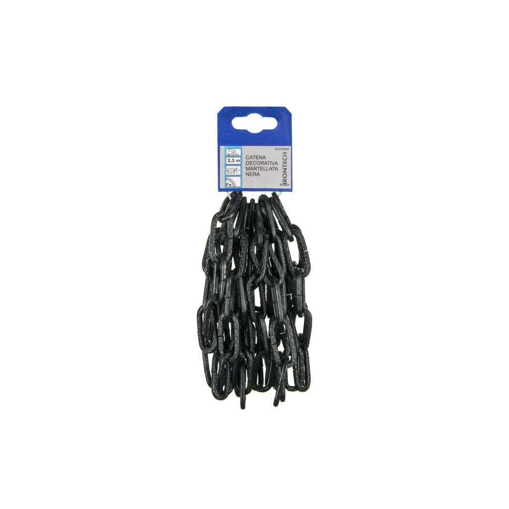Catena decorativa pretagliata Ã˜ 4 mm. in acciaio nero 2,5 mt.