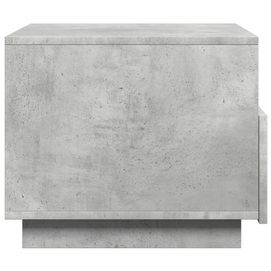 Tavolino da Soggiorno con Luci LED-Tavolino da Salotto-Tavolo Grigio Cemento 50x49x40 cm