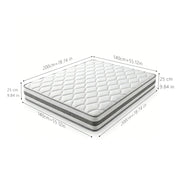 MATERASSO 25 cm Bianco in schiuma e molle insacchettate