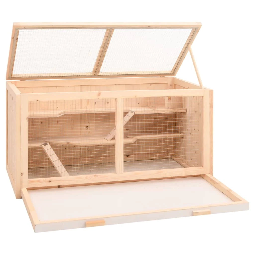 Gabbia per criceti 104 x 52 x 54 cm in legno massello di abete marrone 02_0041677