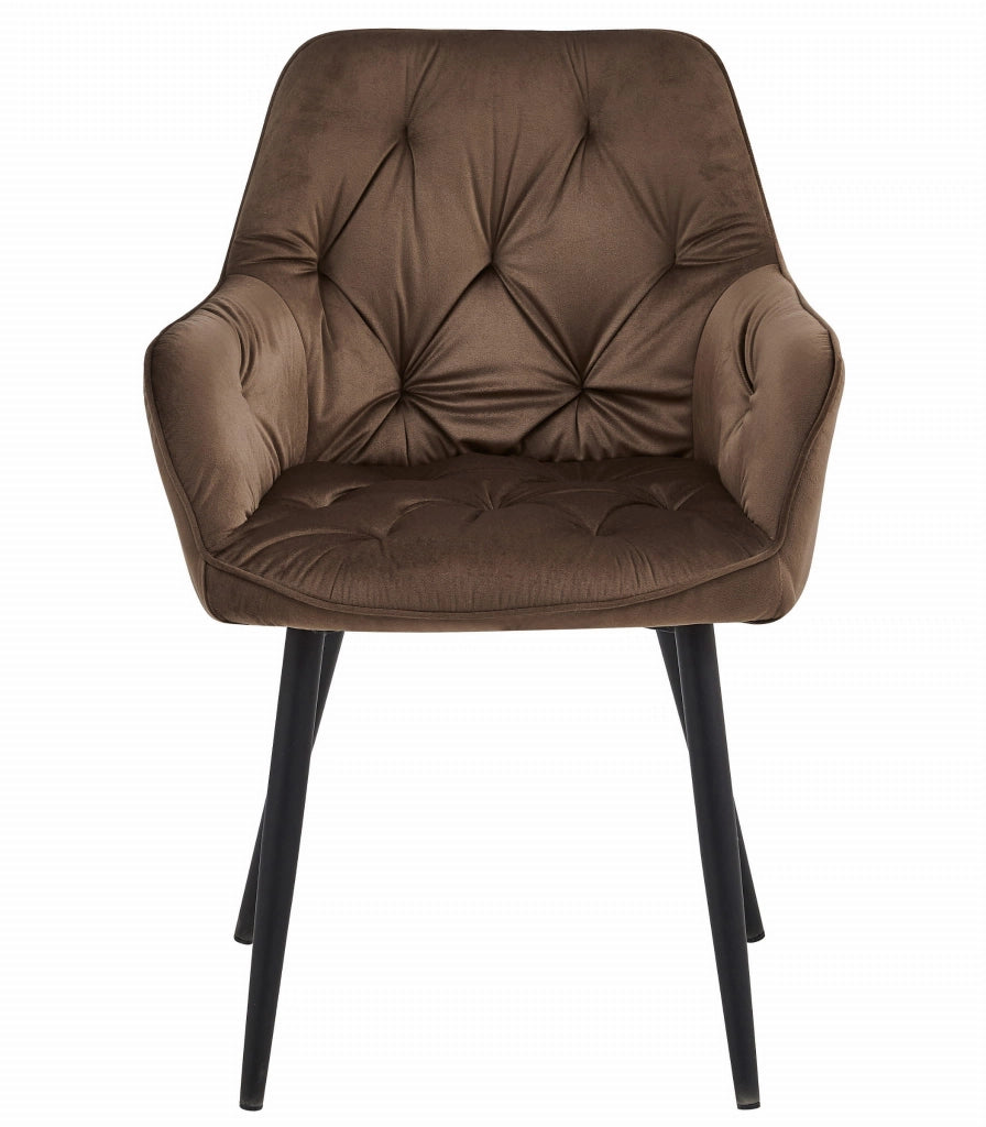 Sedia VALORA LUKK - Elegante velluto marrone per soggiorno, cucina, sala da pranzo