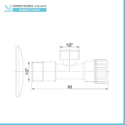 Rubinetto sottolavabo a vitone 1/2 x 1/2