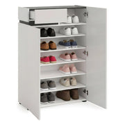 Mobile Portascarpe Badolato, Scarpiera 5 Ripiani Made in Italy, 80x34x115h cm Bianco Lucido