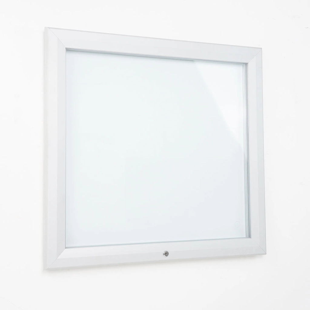 Bacheca da Esterno con Apertura a Ribalta 80,5x76x4,7 cm in Alluminio Grigio Chiaro