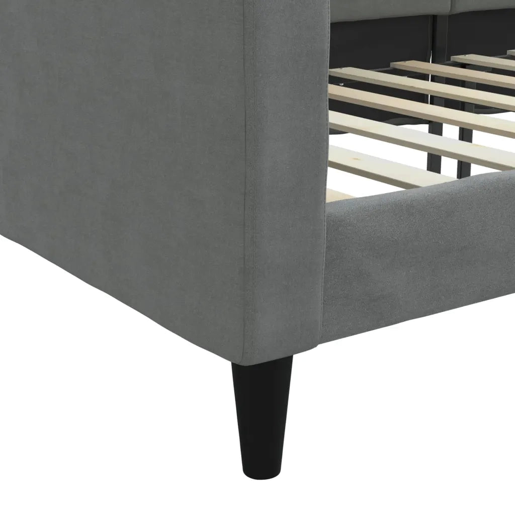 Letto da Giorno Grigio Scuro 100x190 cm in Tessuto