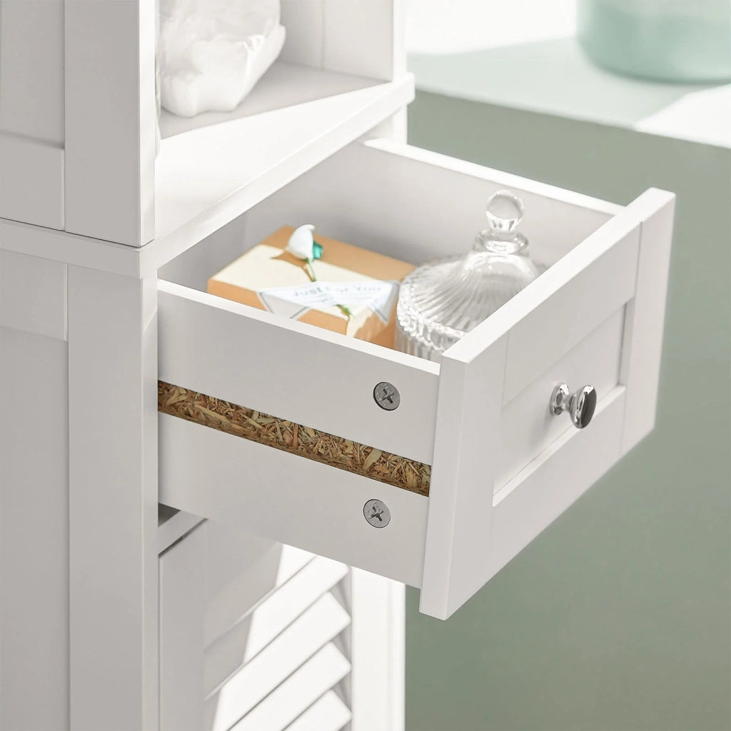 Mobiletto Bagno Colonna Bagno Cassettiera Bagno Bianco Con Cassetti Bianco FRG236-W