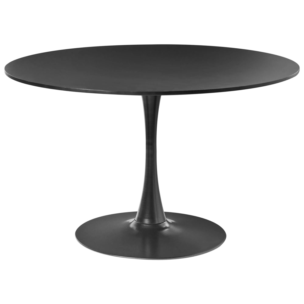Tavolo da pranzo rotondo Piano in MDF nero ø 120 cm Base in metallo 4 posti Cucina