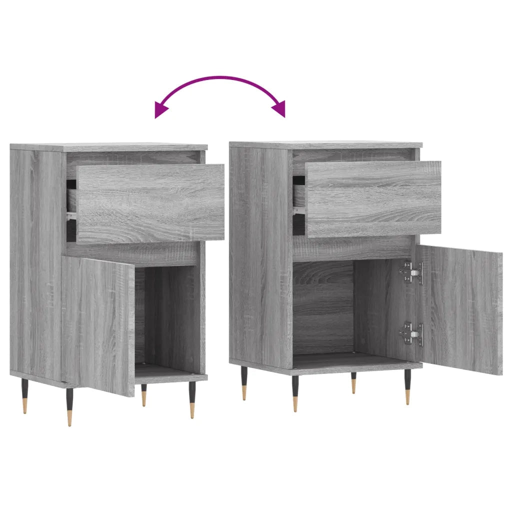 Credenze 2 pz | Madia | Buffet da pranzo | Armadio da pranzo Grigio Sonoma 40x35x70 cm in Legno Multistrato