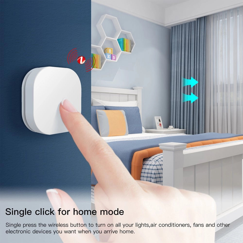 Telecomando Interruttore Magnetico Slim Quadrata , Protocollo ZigBee 3.0, TUYA, Smart Life 3V Con Pile CR2032, Bianco