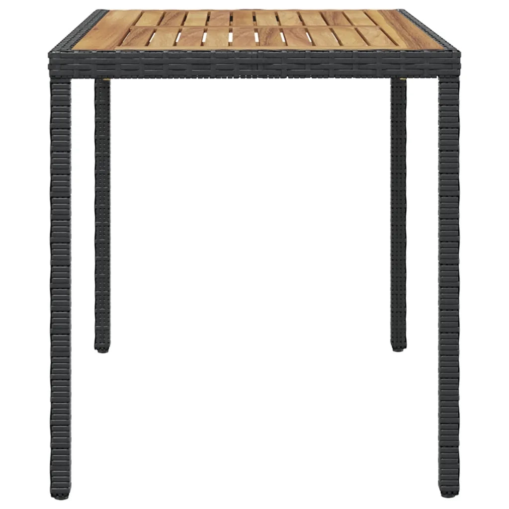 Tavolo da Giardino Nero e Marrone 123x60x74 cm Acacia Massello 46450
