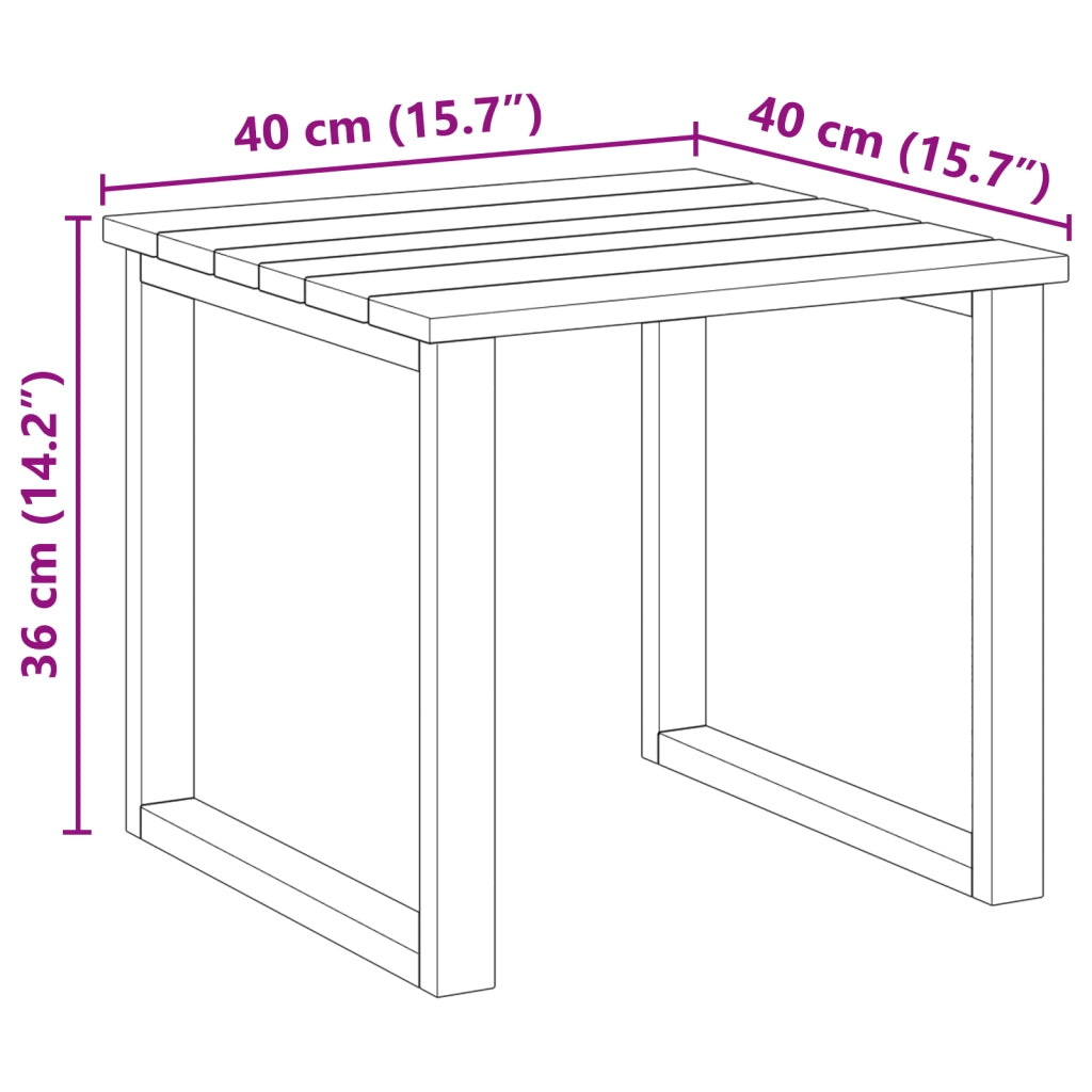 Tavolo per lettini 40x40x36 cm Legno di pino impregnato