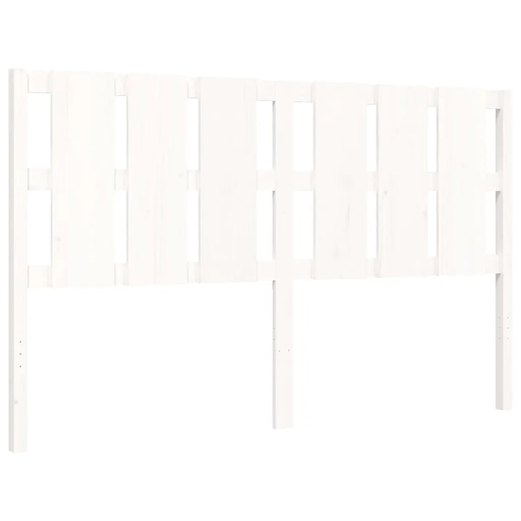 Giroletto con Testiera-Struttura Letto con testiera Bianco 160x200 cm Legno Massello 367570