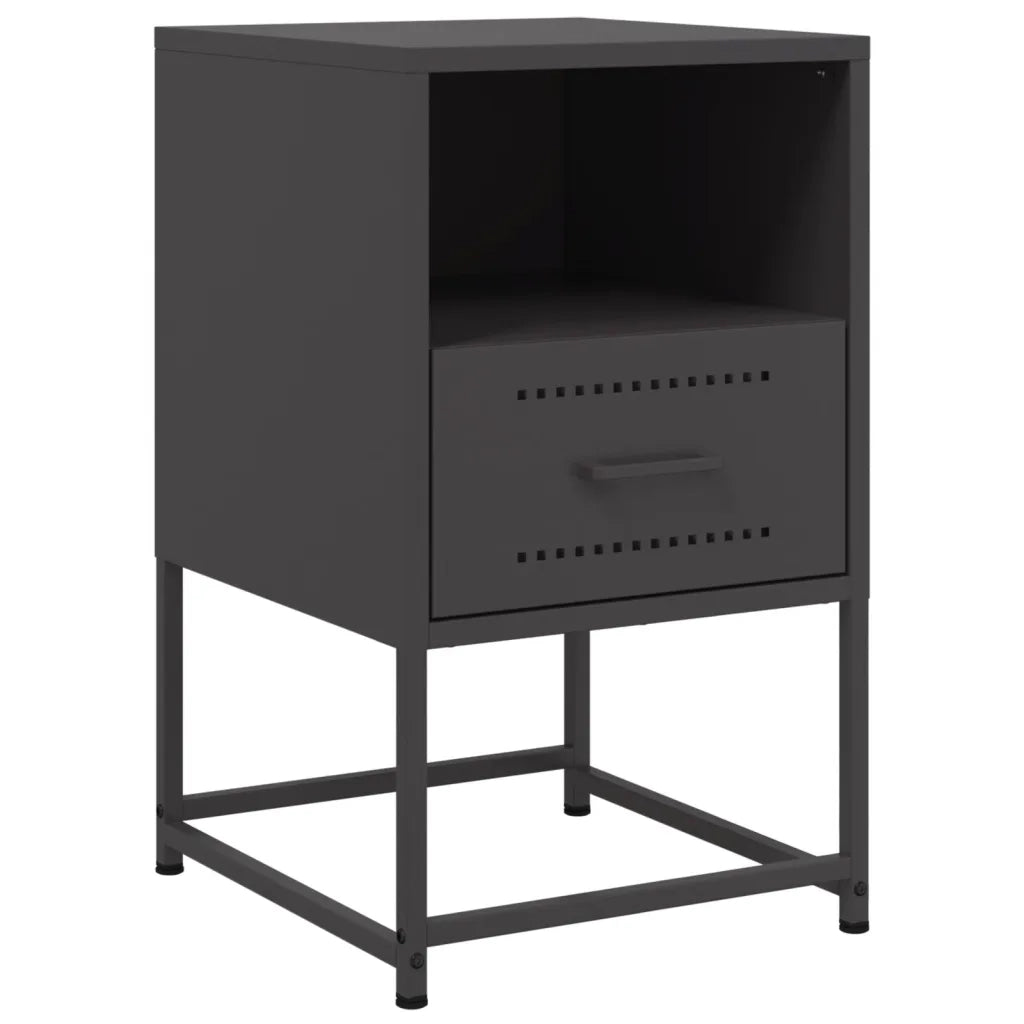 Comodino Nero 36x39x60,5 cm in Acciaio 846554