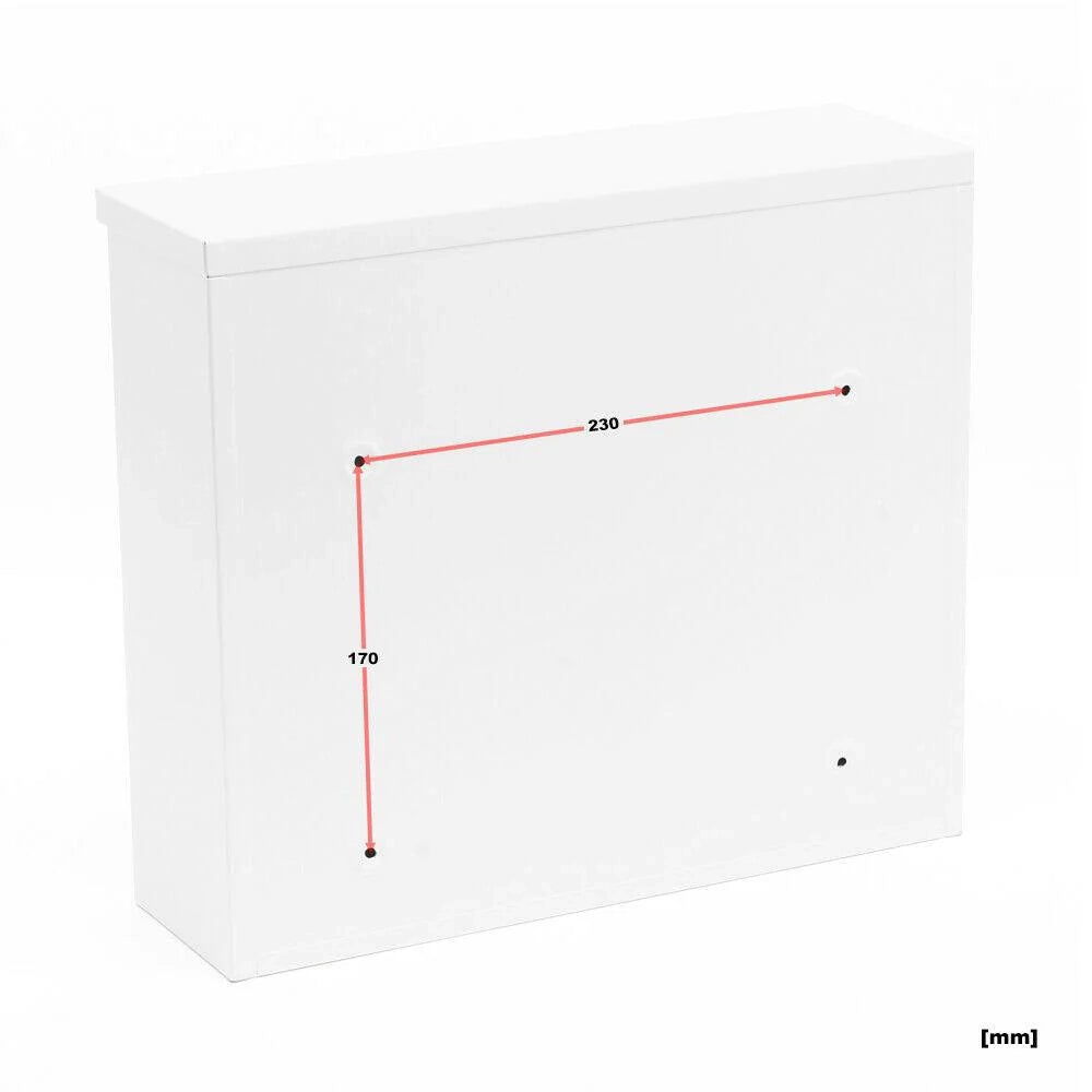 Cassetta postale di design da parete 32 x 36 x 11,5 cm bianca 16_0000060