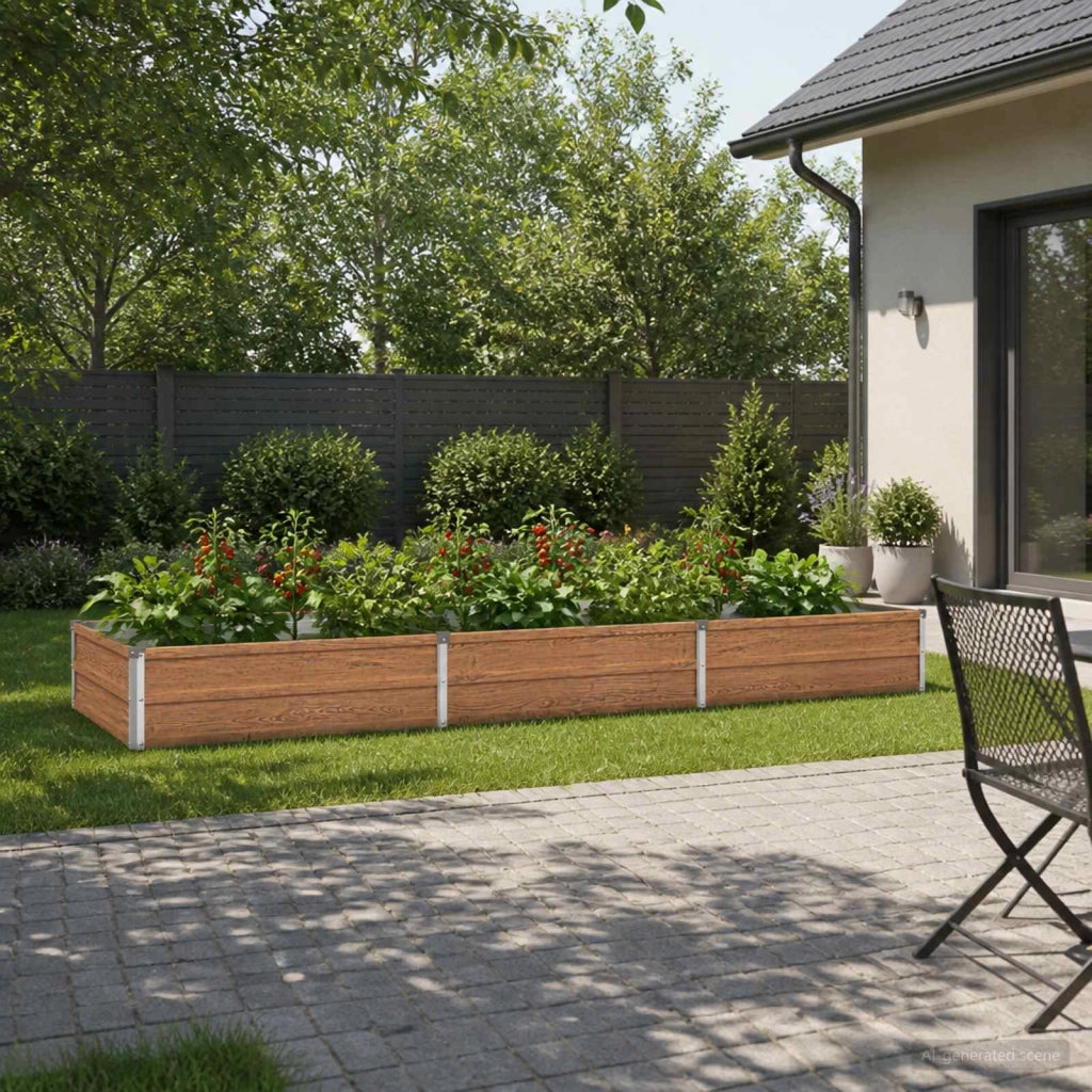 Letto rialzato da giardino Marrone legno 240 x 80 x 24 cm 8006482