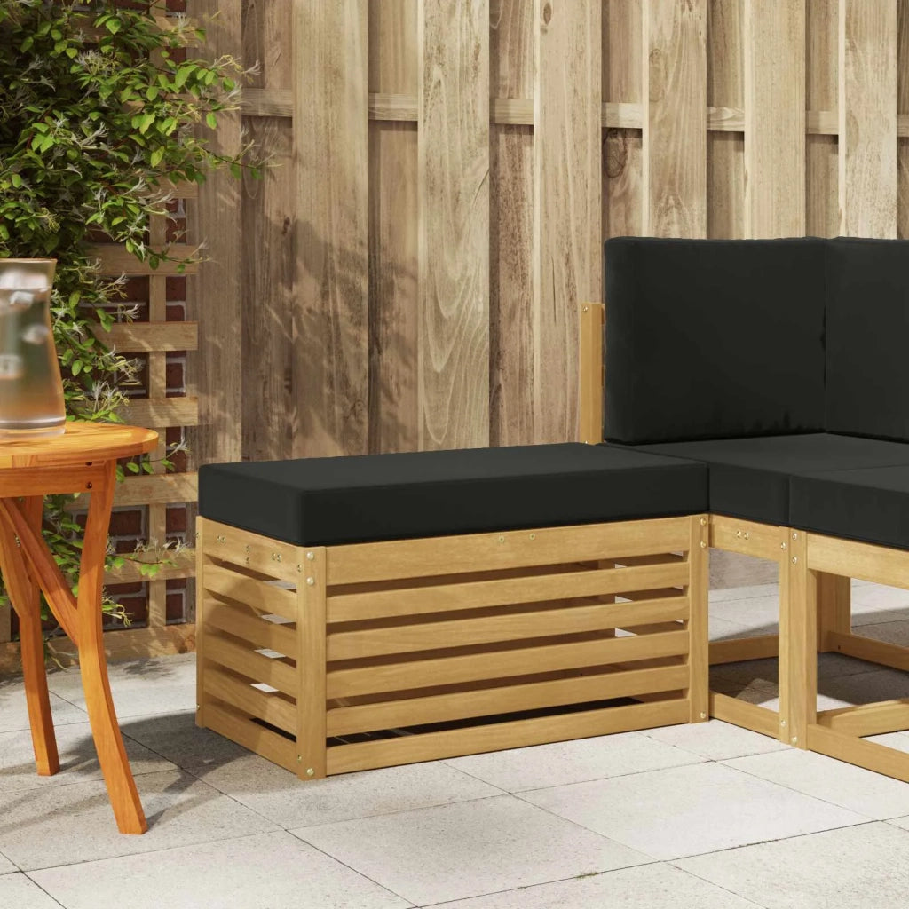 Panchina da esterno | Panchina da Giardino | Panca da Giardino con cuscino Bianco 80 x 43 x 45 cm