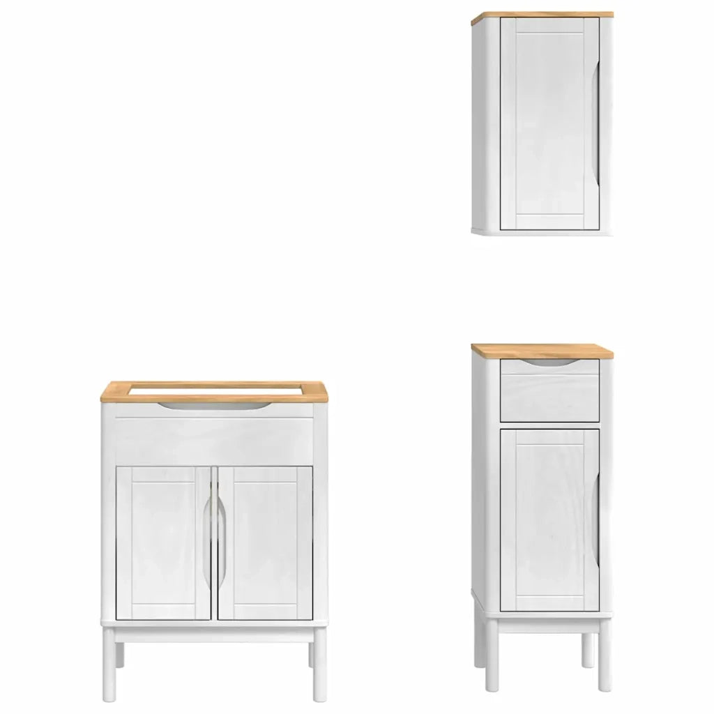 Set di mobili per il bagno con cassetto FLORO 3 pcs Bianco 3385884
