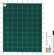 Copertura per Piscina Rettilinea 4.87x9.75M Verde Esterno Invernale