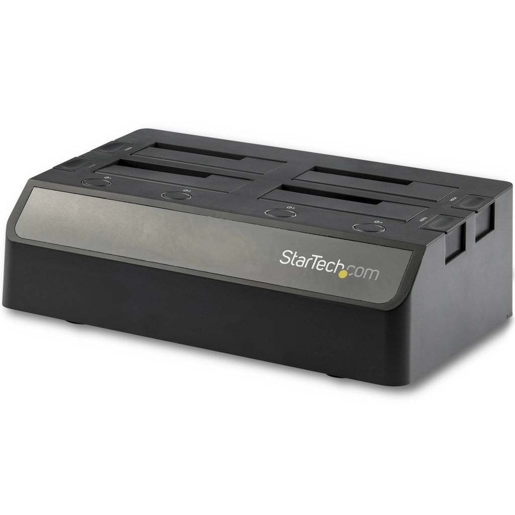 Startech.com docking station per hard disk usb-sata a 4 alloggiamenti, usb 10gbps, dock esterno per ssd / hdd da 2,5" e 3,5", sata iii, alloggiamento hot-swap, carica dall'alto - SDOCK4U313