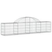 Cesto gabbione recinzione a gabbia muro di contenimento ad arco 200 x 30 x 40/60 cm ferro zincato argento 02_0040010