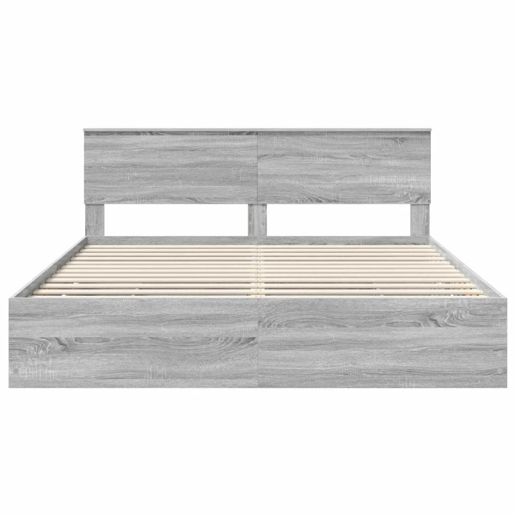 Struttura del letto con cassetto Grigio Sonoma 200 x 200 cm 3407954