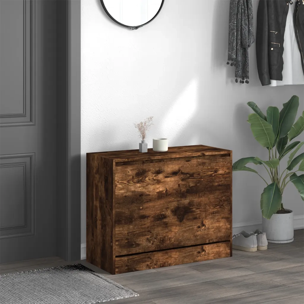 Scarpiera | Mobile per scarpe Rovere Fumo 80x34x63 cm in Legno Multistrato