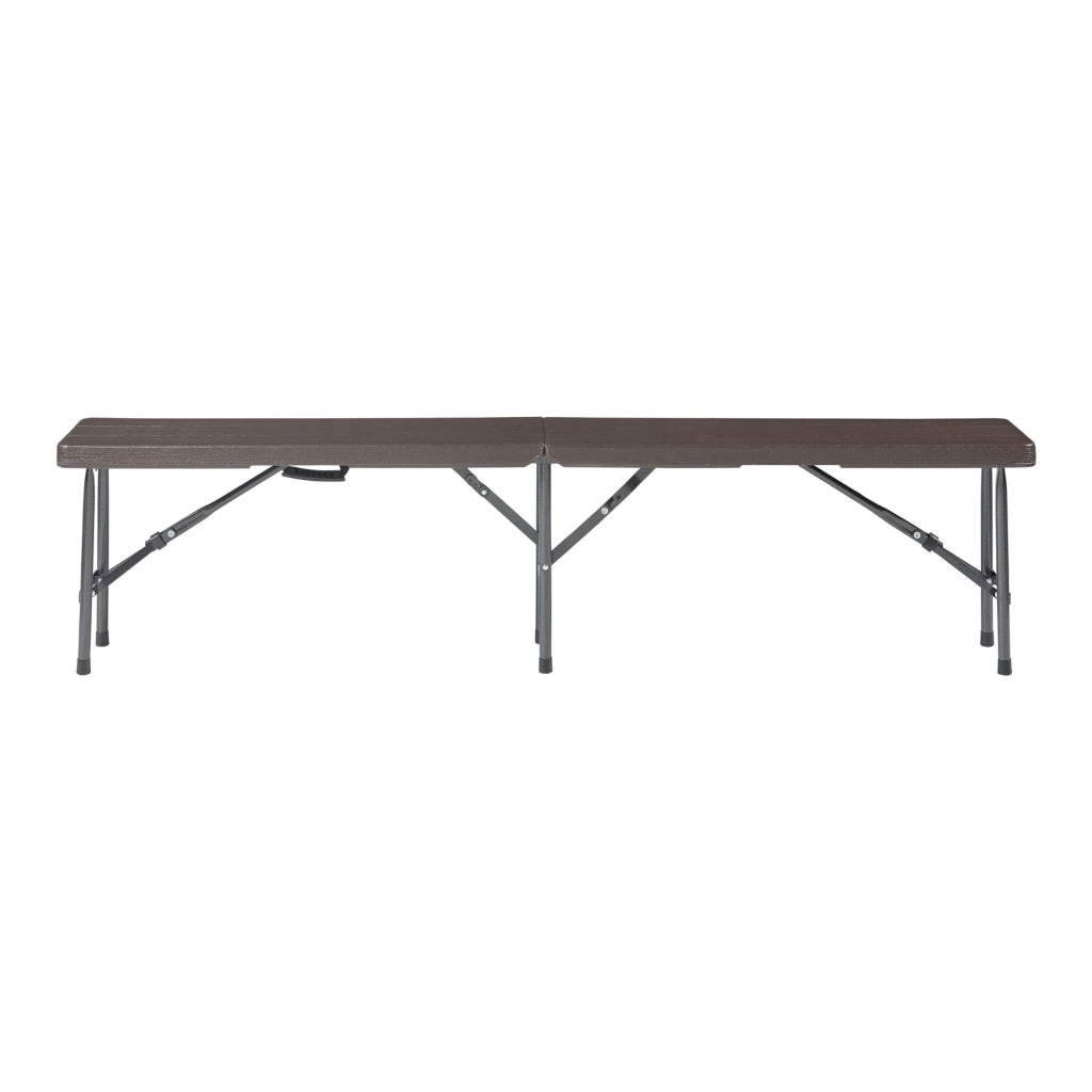 Set di 2 Panche Pieghevoli Lillestrøm 180x25x43 cm Marrone Effetto Legno [en.casa]