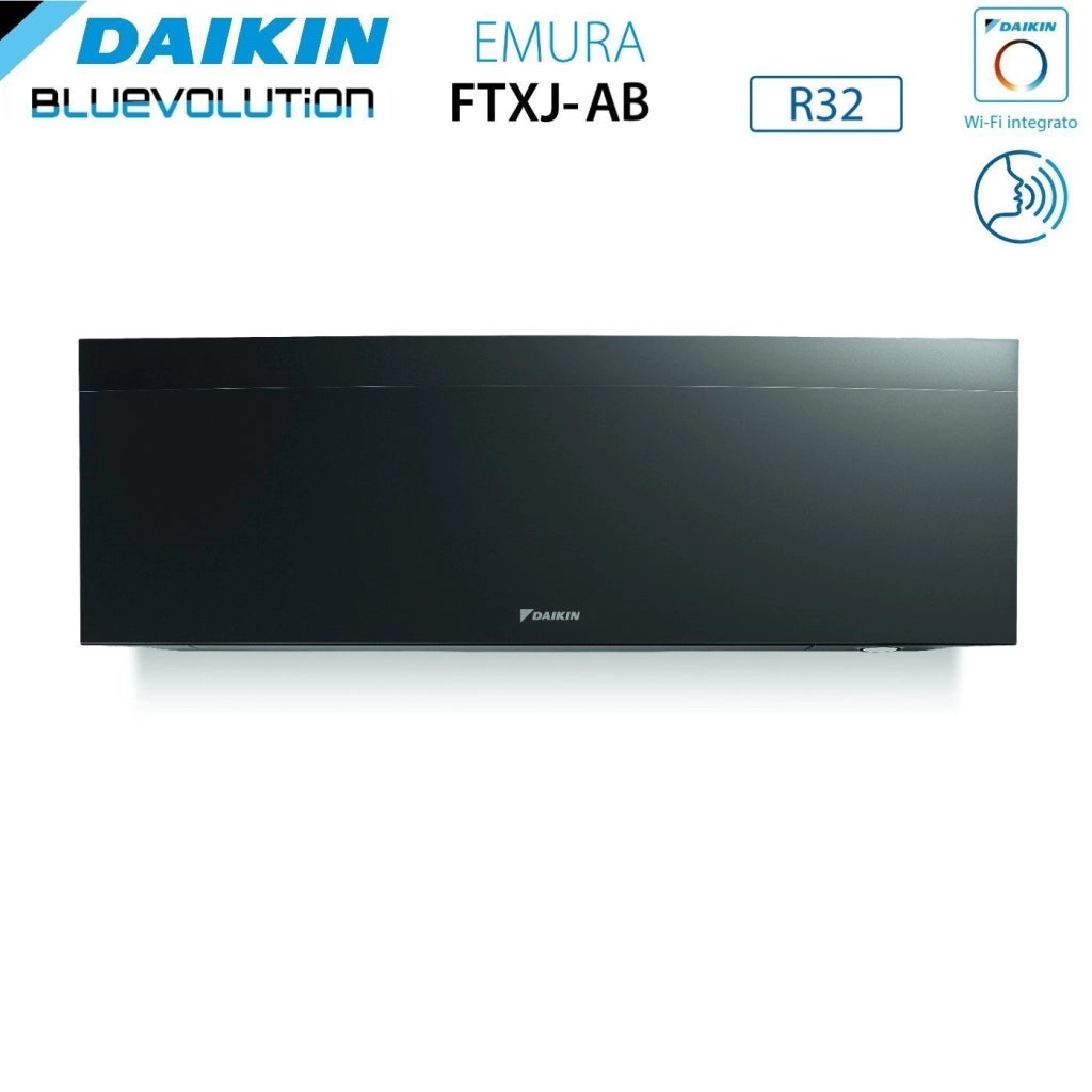 Climatizzatore Condizionatore Daikin Bluevolution Quadri Split Inverter serie EMURA BLACK III 12+12+12+12 con 4MXM80N R-32 Wi-Fi Integrato 12000+12000+12000+12000 Colore Nero - Garanzia Italiana