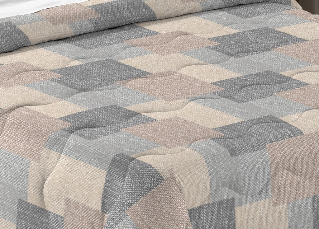 Trapunta Piumone Letto Invernale Imbottita 300gr Scaldanotti Islanda - 1 Piazza - Grigio