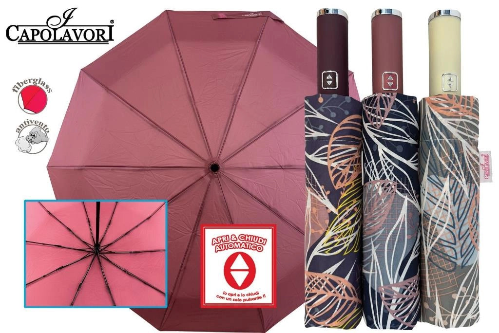 1 Pezzo Ombrello da Pioggia Apri e Chiudi Fantasia Donna 3 Decori